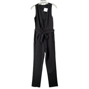 NWT Fraiche by J Jumpsuit Womens S Black Pant Romper Straight‎ Leg Sleeveless